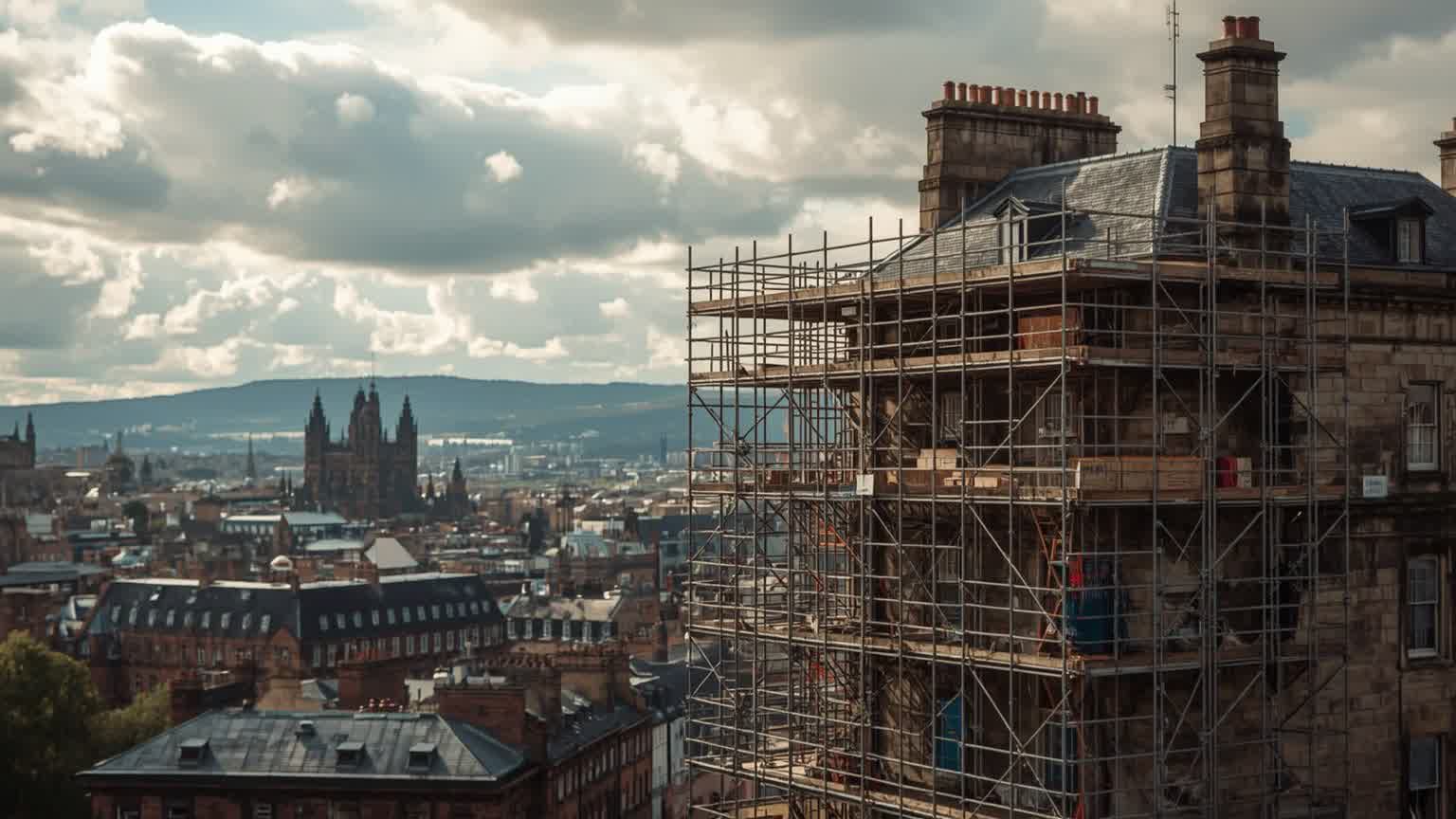 Edinburgh cityscape with drylining services