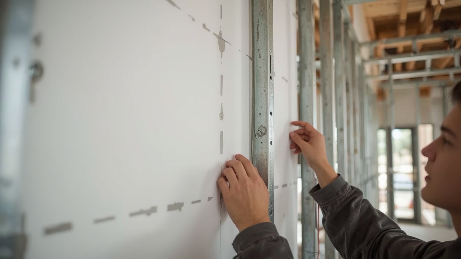 Professional drylining contractor at work in Edinburgh